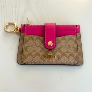 Mini Zipper Credit Card Case with photo ID slot